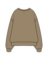 The Mens Crewneck - Sand - Aligned Pilates - Center Chest Stacked & Back Neckline - Printed - Dark Brown