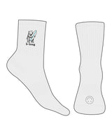 The 3/4 Crew Sock - Heather - B Long Pilates - Top Side & Back Logo - Embroidered - Full Color - Heart Shape Grip - Black