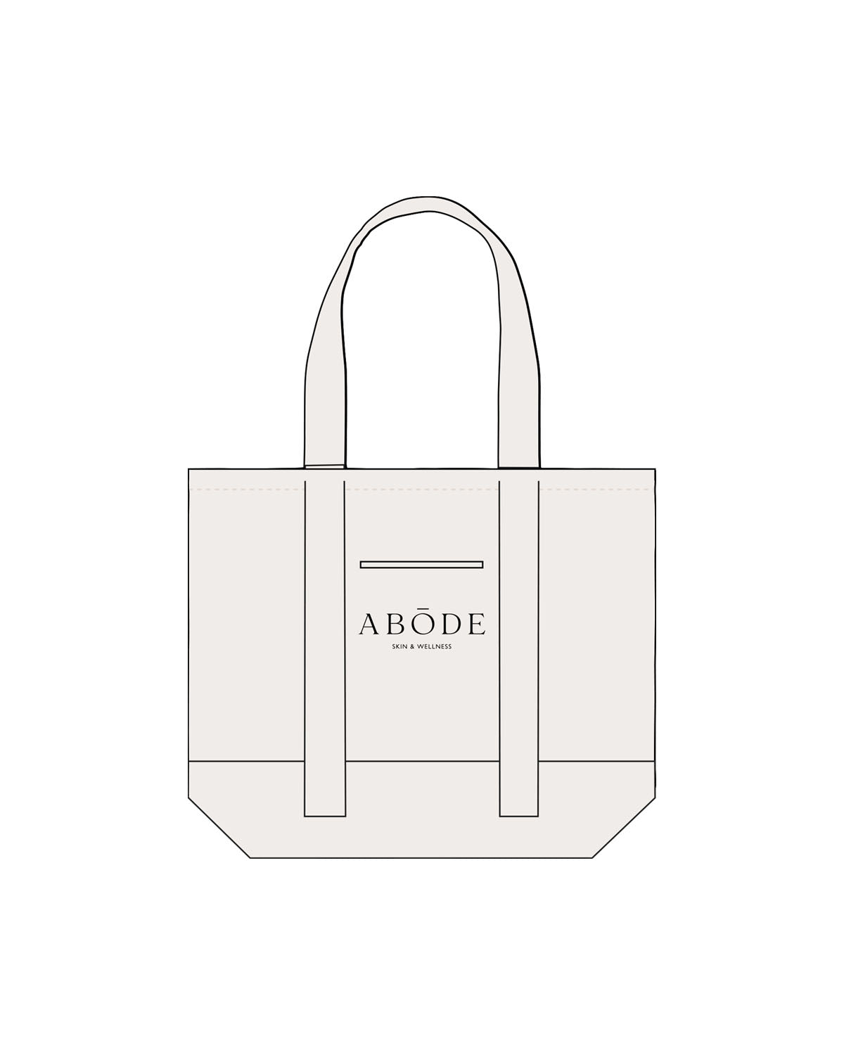 The Contrast Tote Bag - Natural / Natural - Abode Skin & Wellness - Center Stacked - Embroidered - Black