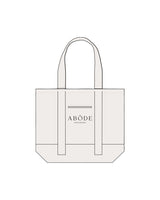 The Contrast Tote Bag - Natural / Natural - Abode Skin & Wellness - Center Stacked - Embroidered - Black