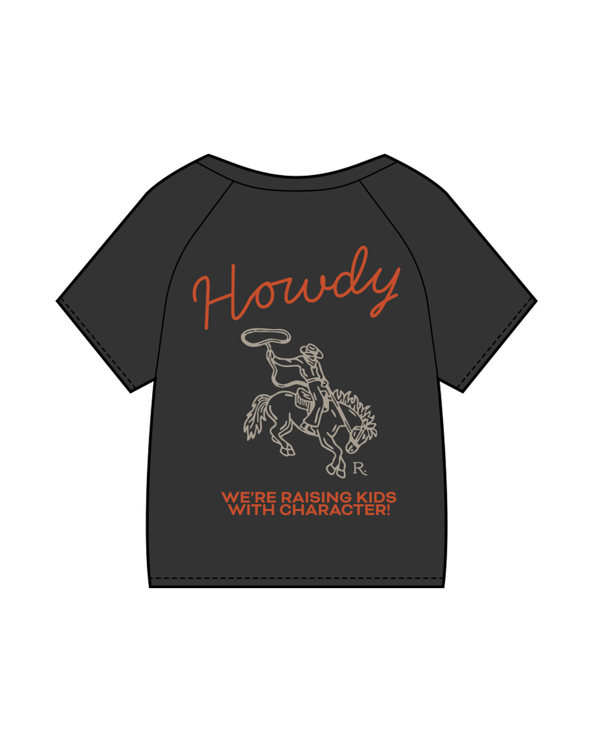 The Kids Heavyweight Tee - Washed Black - Raising Rock - Left Chest & Back Center - Printed - Full Color