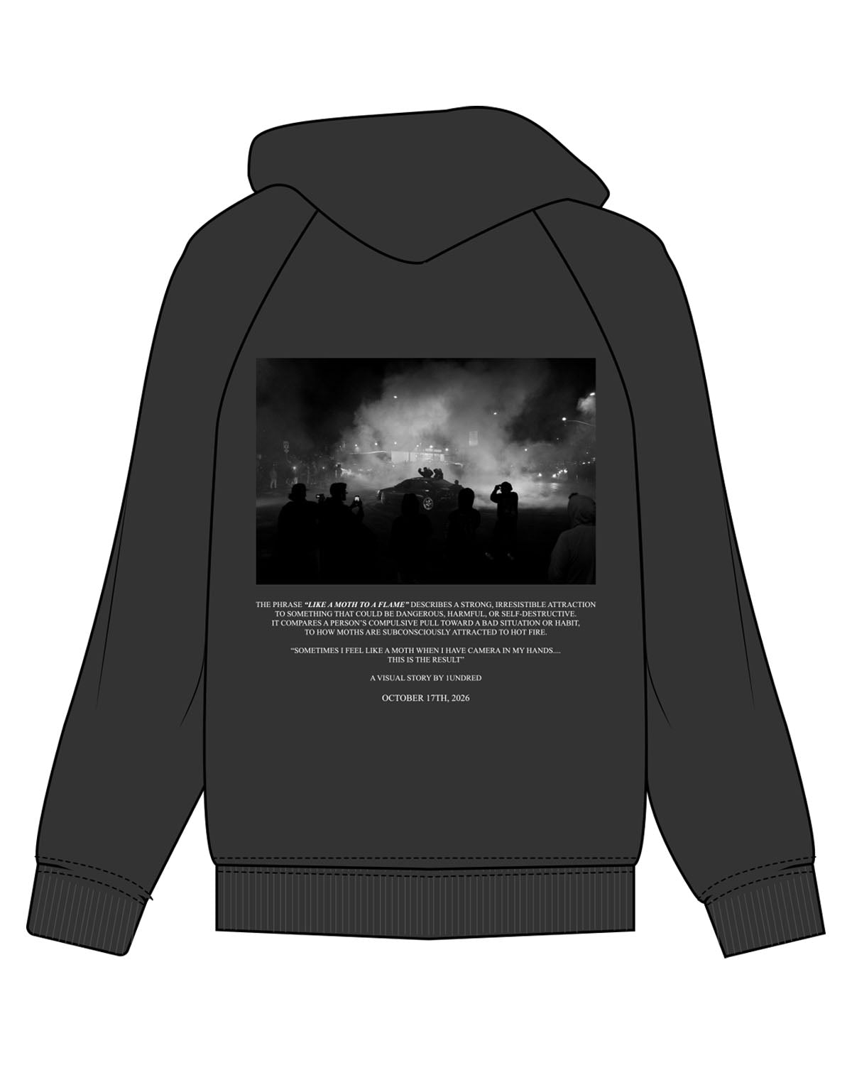 The Mens Hoodie - Black - 1800-SF - Center Chest - Back Image - Printed - Full Color