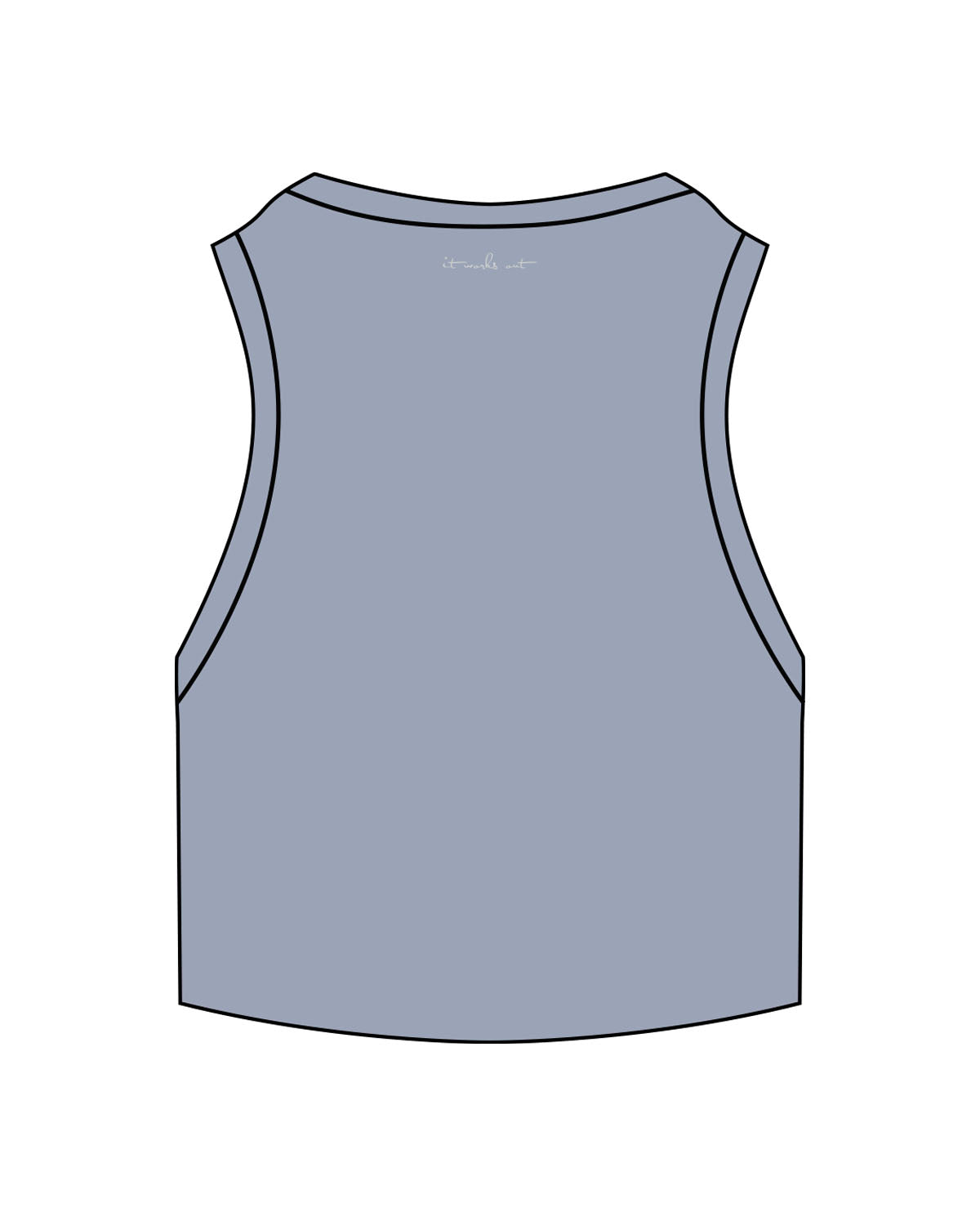 The Ribbed Crop Tank - Powder - Mantra - Center Chest & Back Neckline - Embroidered - Storm