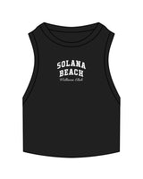 The Ribbed Crop Tank - Black - Lisel Lewis - Center Chest - Embroidered - White