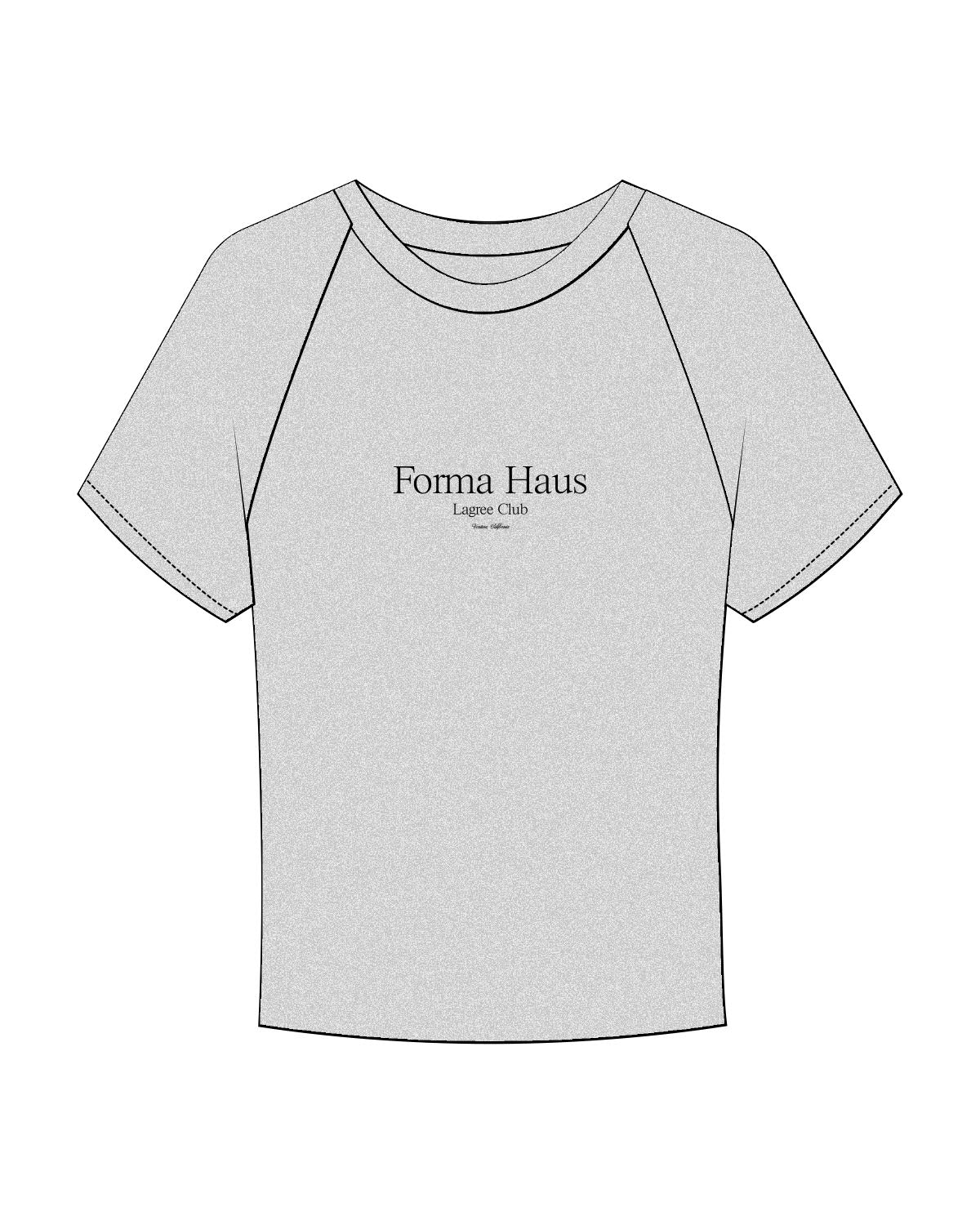 The Micro Rib Baby Tee - Heather - Forma Haus - Center Chest - Printed - Black