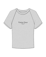 The Micro Rib Baby Tee - Heather - Forma Haus - Center Chest - Printed - Black