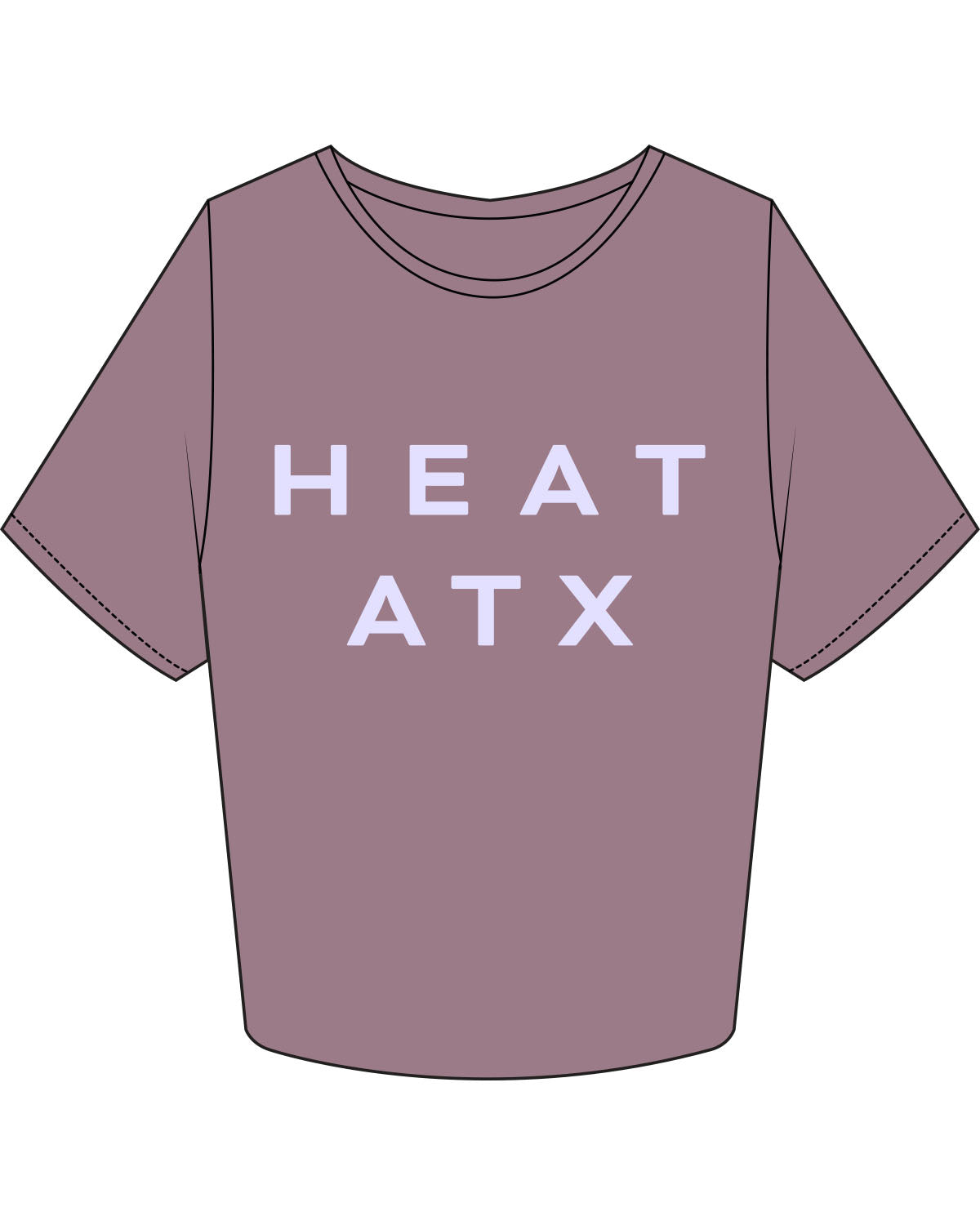 The Crop Tee - Mauve - Heat Bootcamp - Center Chest Stacked - ATX - Lavender