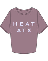 The Crop Tee - Mauve - Heat Bootcamp - Center Chest Stacked - ATX - Lavender
