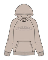 The Womens Hoodie - Bone - Cyclebar - Center Chest Stacked & Back Neckline - Tone on Tone