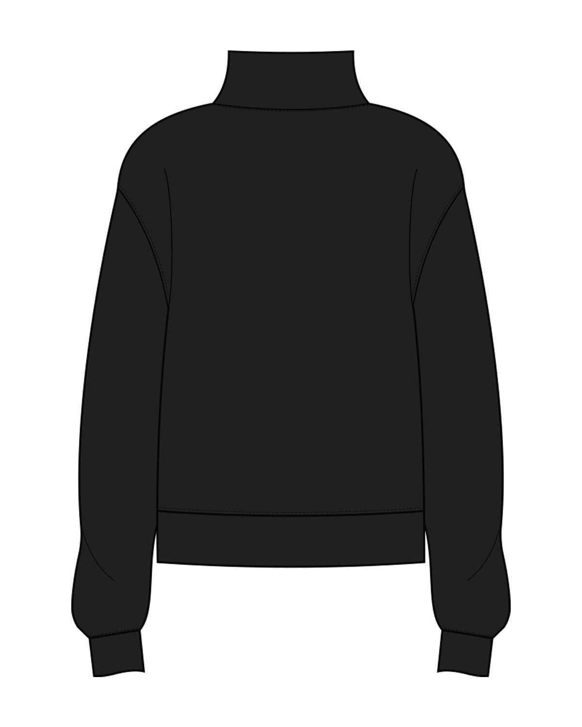 The Womens 1/4 Zip - Black - The Burn Society - Left Chest - Embroidered - Silver