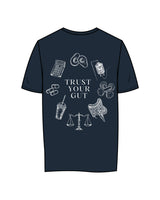 The Womens Tee - Navy - UCSD Health - Center Chest & Full Back "TRUST" - White
