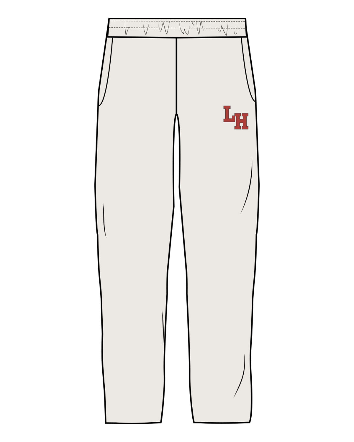 The Mens Straight Leg Sweatpants - Bone - Lagree House - Left Leg - Full Color