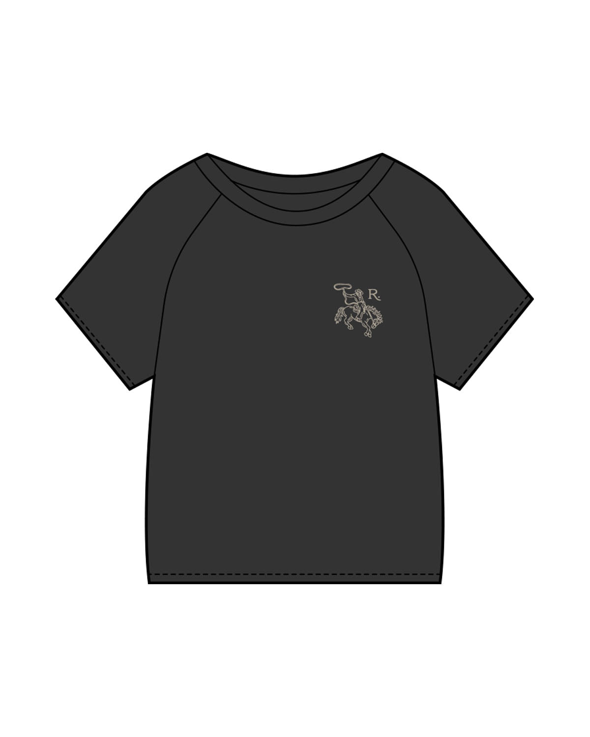 The Kids Heavyweight Tee - Washed Black - Raising Rock - Left Chest & Back Center - Printed - Full Color