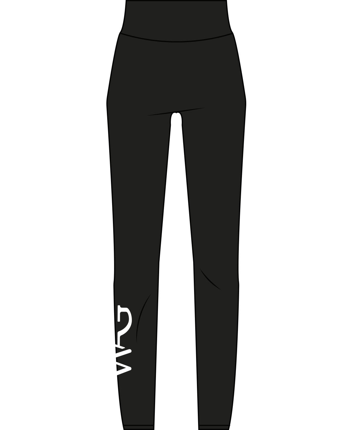 The Basic Legging - Black - WAGS - Right Bottom Leg - Printed - White