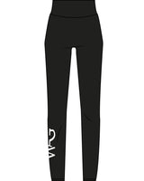 The Basic Legging - Black - WAGS - Right Bottom Leg - Printed - White
