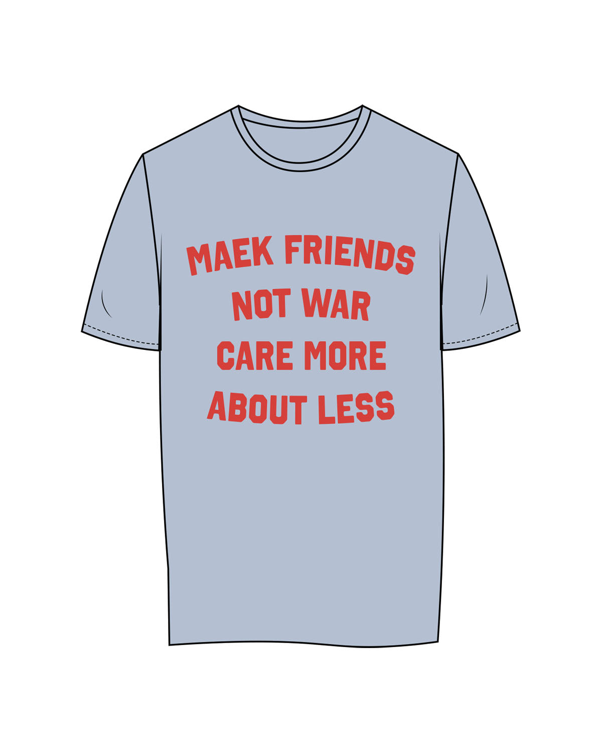 The Womens Tee - Powder - Maek Friends - Chest Stacked - Printed - Orange