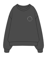 The Womens Crewneck - Washed Black - Goodlife Chiropractic - Left Chest & Full Back - White