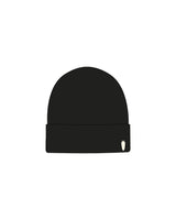 The Beanie - Black - BlueCarrot - Bottom Left Side - Embroidered - Off White