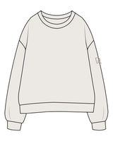 The Womens Crewneck - Bone - Define Lagree - Left Arm Sleeve - Tone on Tone