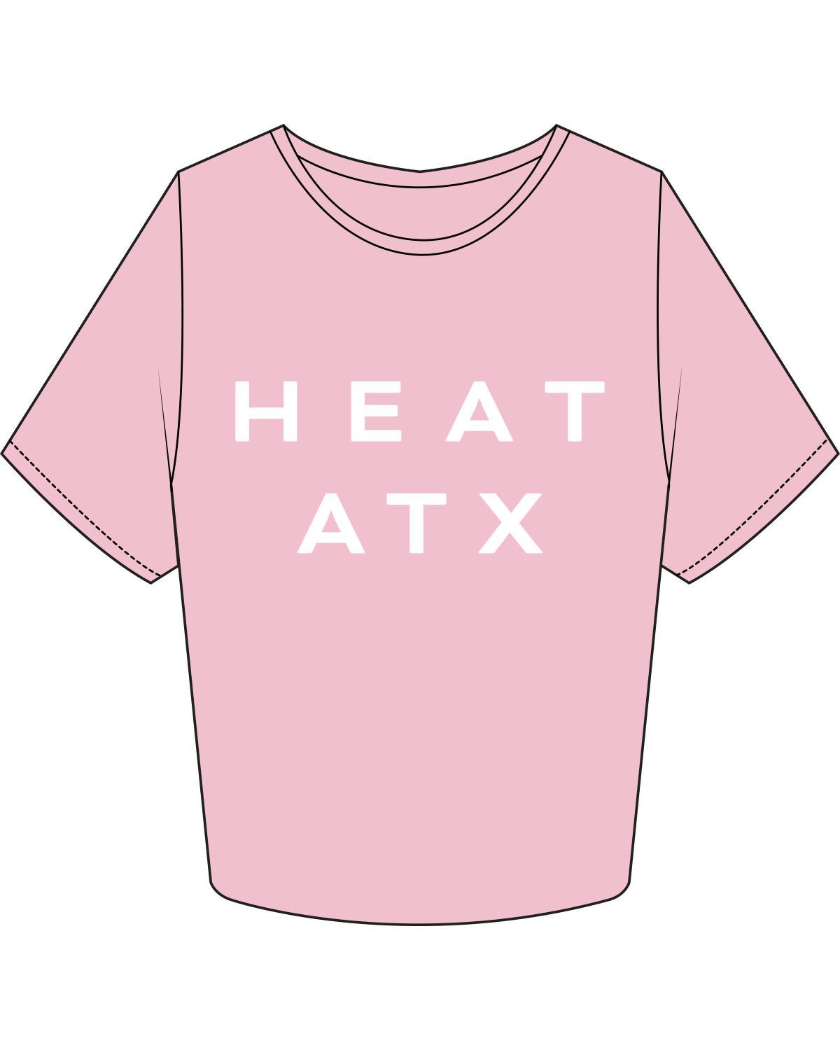 The Crop Tee - Bubblegum - Heat Bootcamp - Center Stacked - ATX - White