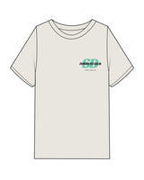 The Mens Heavyweight Tee - Washed Bone - Friday Fit - Left Chest & Back Fulll Palm Tree - Full Color