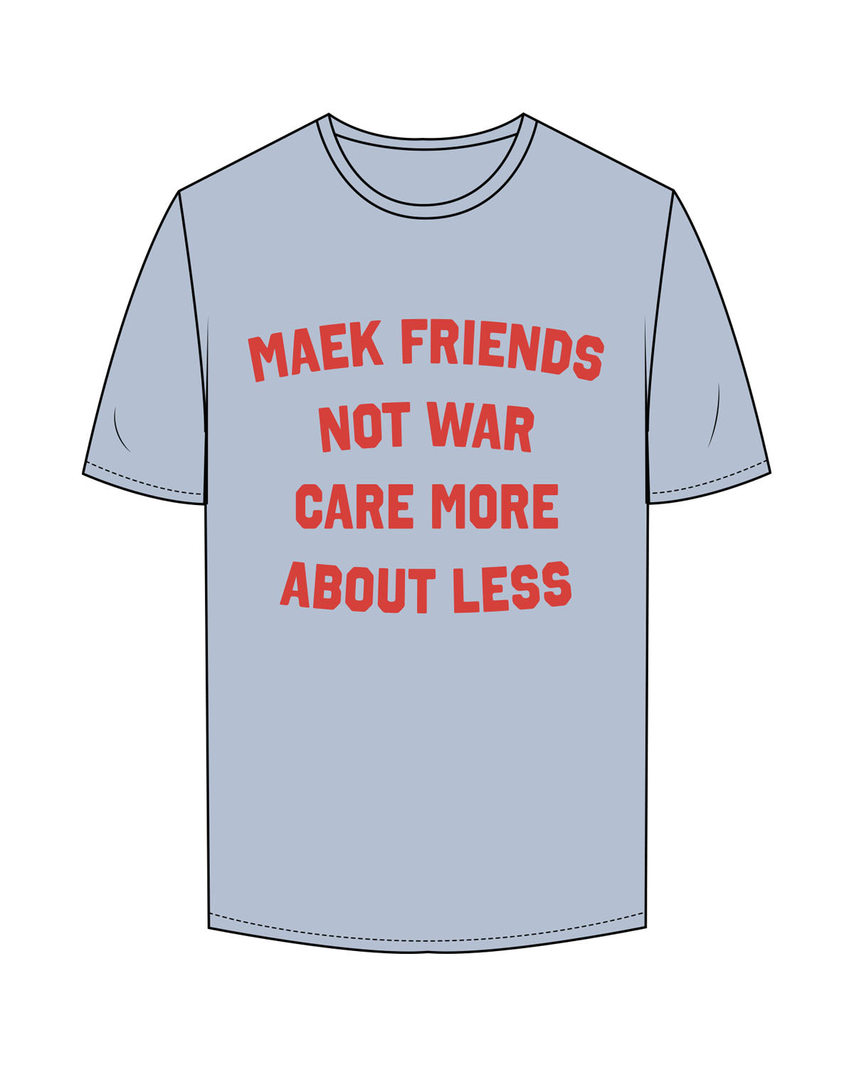 The Mens Tee - Powder - Maek Friends - Center Chest Stacked - Printed - Orange