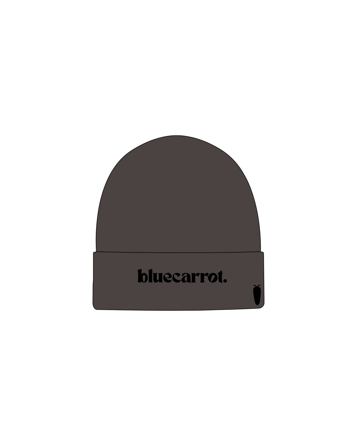 The Beanie - Dark Gray - BlueCarrot - Center Brim & Bottom Left Side - Embroidered - Black