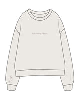 The Womens Crewneck - Bone - Reforming Pilates - Center Chest & Right Bottom Sleeve - Embroidered - Tone on Tone