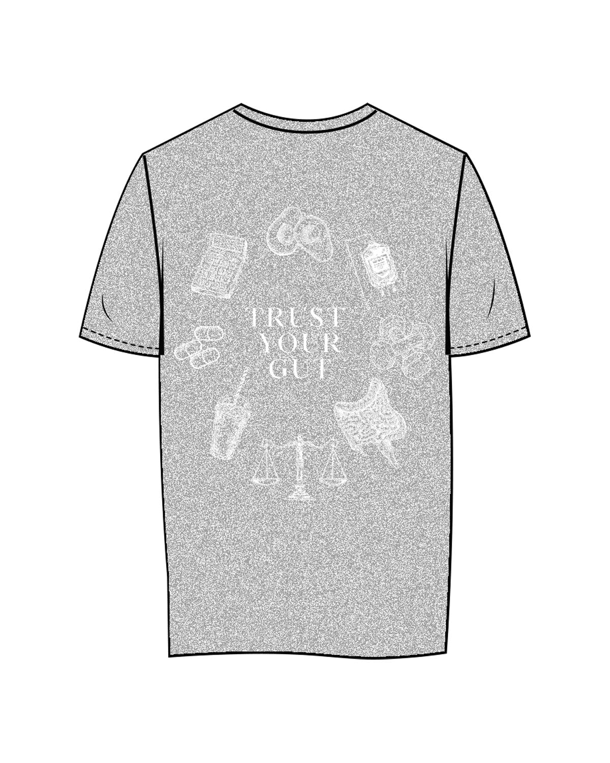The Womens Tee - Heather - UCSD Health - Center Chest & Full Back "TRUST" - White