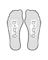 The 3/4 Crew Sock - Off White - B Long Pilates - Top Side & Back Logo - Embroidered - Full Color - Heart Shape Grip - Black