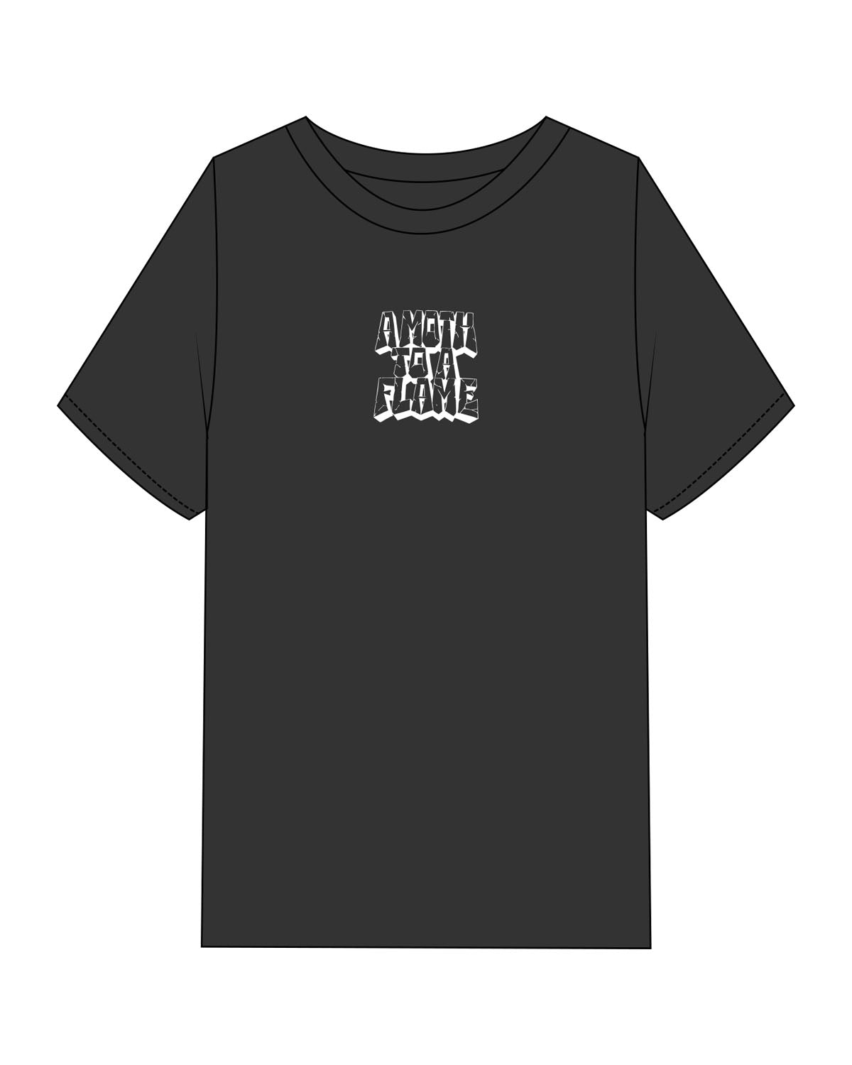 The Mens Heavyweight Tee - Washed Black - 1800-SF - Center Chest - Printed - White