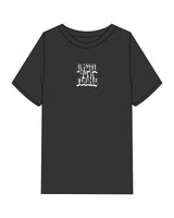 The Mens Heavyweight Tee - Washed Black - 1800-SF - Center Chest - Printed - White