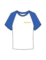 The Micro Rib Baby Tee - White / Royal - Golden Hour RI - Left Chest - Printed - Gold