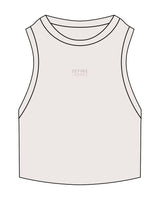 The Ribbed Crop Tank - Bone - Define Lagree - Center Chest - Embroidered - Tone on Tone