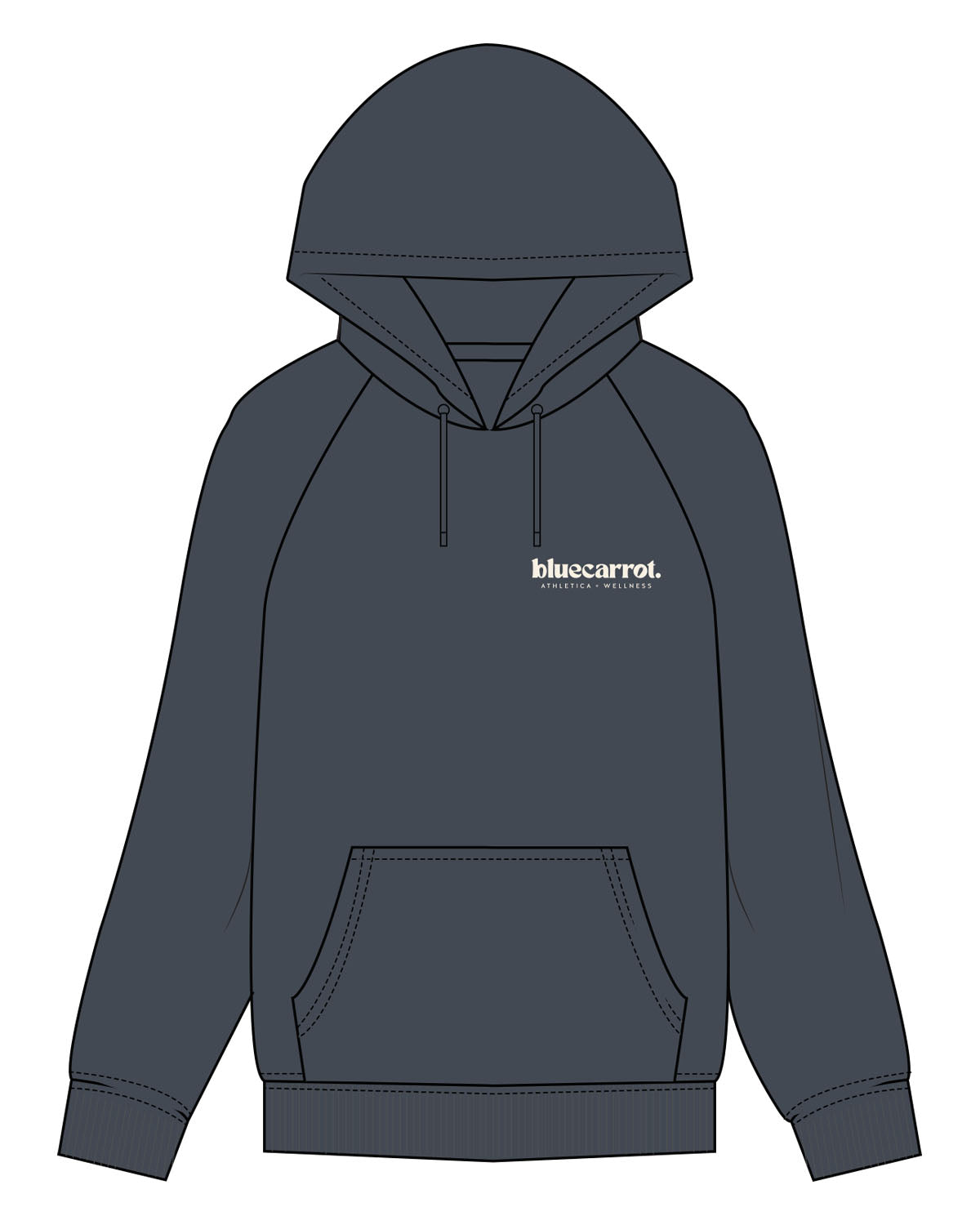 The Mens Classic Hoodie - Petrol - BlueCarrot - Left Chest & Hoodie - Printed - Off White