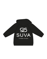 The Kids Hoodie - Black - SUVA - Left Chest & Back Stacked - Printed - White