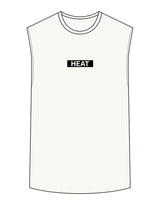 The Mens Tank - Off White - Heat Bootcamp - Center Chest & Back Neckline - Black
