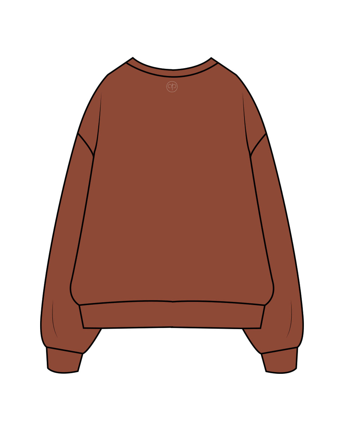 The Mens Crewneck - Cinnamon - Aligned Pilates - Center Chest Stacked & Back Neckline - Printed - Off White