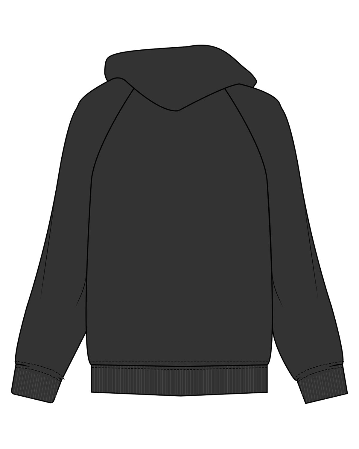 The Mens Hoodie - Black - 1800-SF - Center Chest - Printed - White