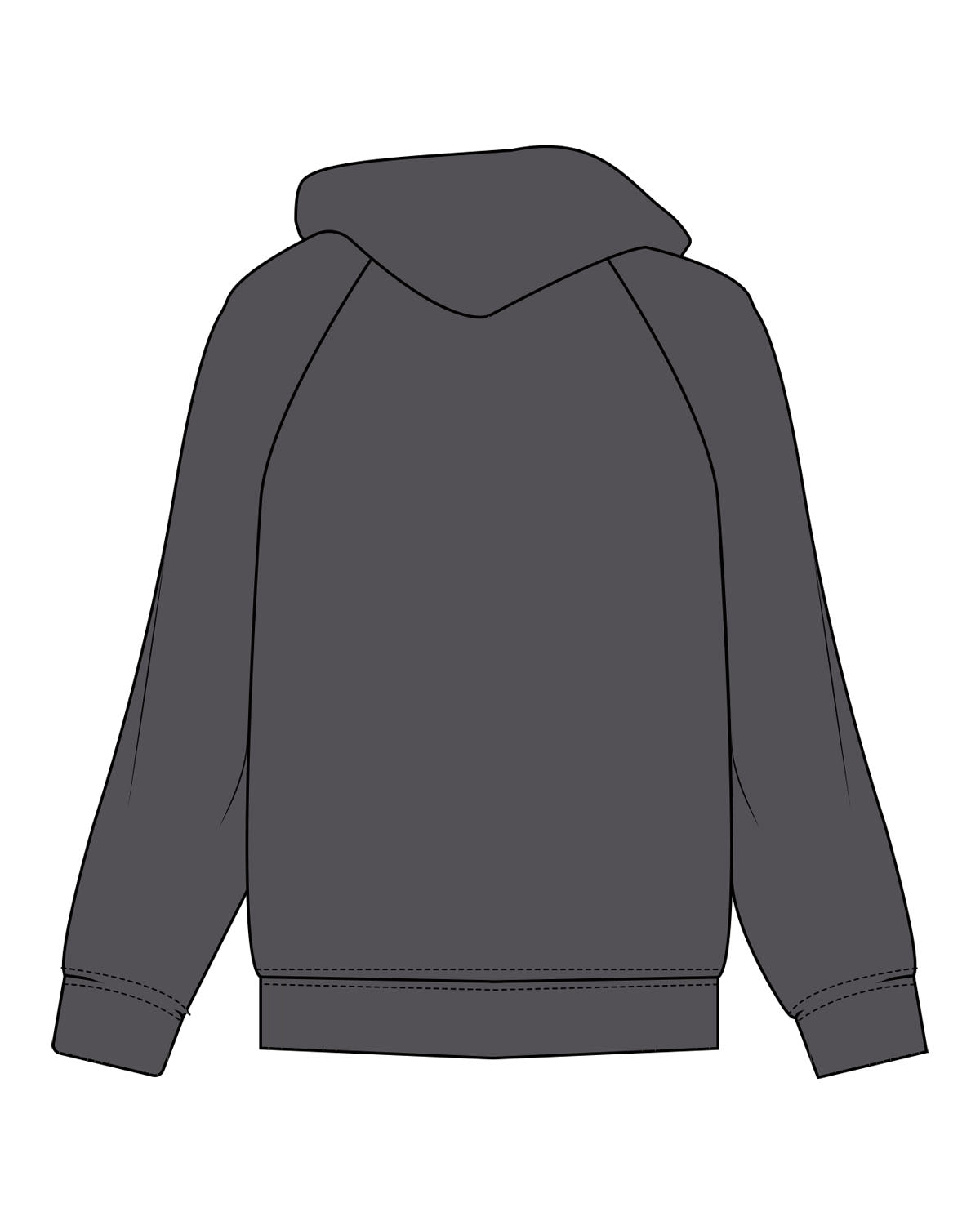 The Half Zip Hoodie - Charcoal - The Studio - Left Chest Stacked - Printed - White