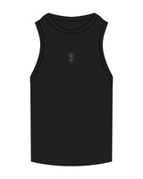 The Ribbed Full Length Tank - Black - Reforming Pilates - Center Chest - Embroidered - Brown
