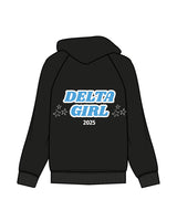 The Womens Classic Hoodie - Black - Delta Fitness - Left Chest & Back Center - Full Color
