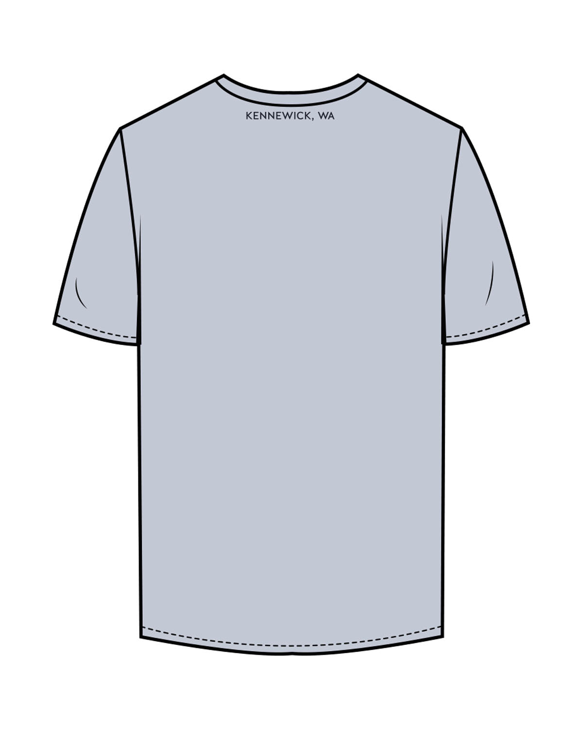 The Mens Tee - Powder - BlueCarrot - Center Chest & Right Sleeve - Back Neckline - Printed - Navy