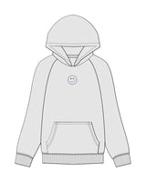 The Mens Hoodie - White Heather - Maek Friends - Center Chest & Back Stacked - Printed - Puff - Navy Blue