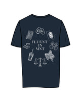 The Womens Tee - Navy - UCSD Health - Center Chest & Full Back "FLUENT" - White
