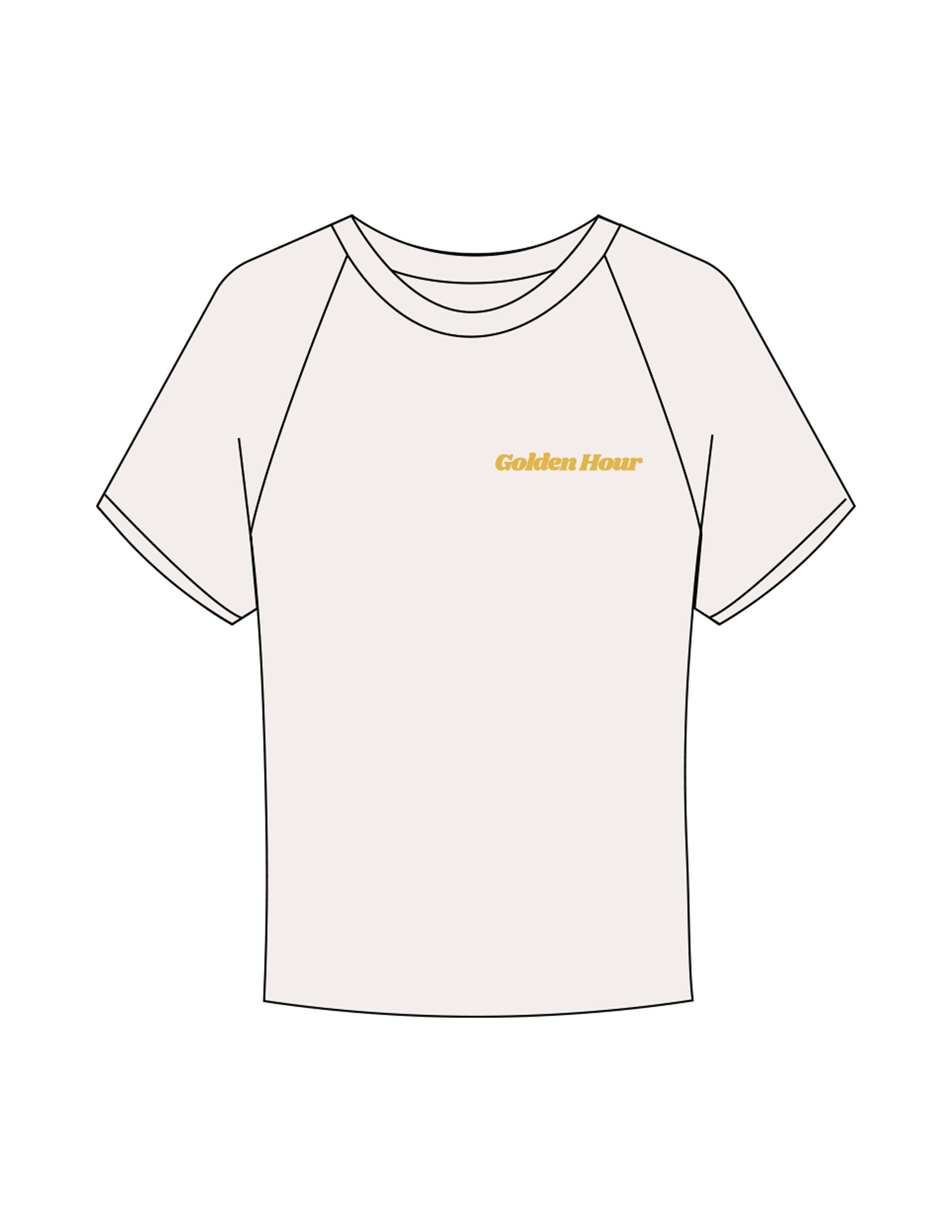 The Micro Rib Baby Tee - Natural - Golden Hour RI - Left Chest - Printed - Gold