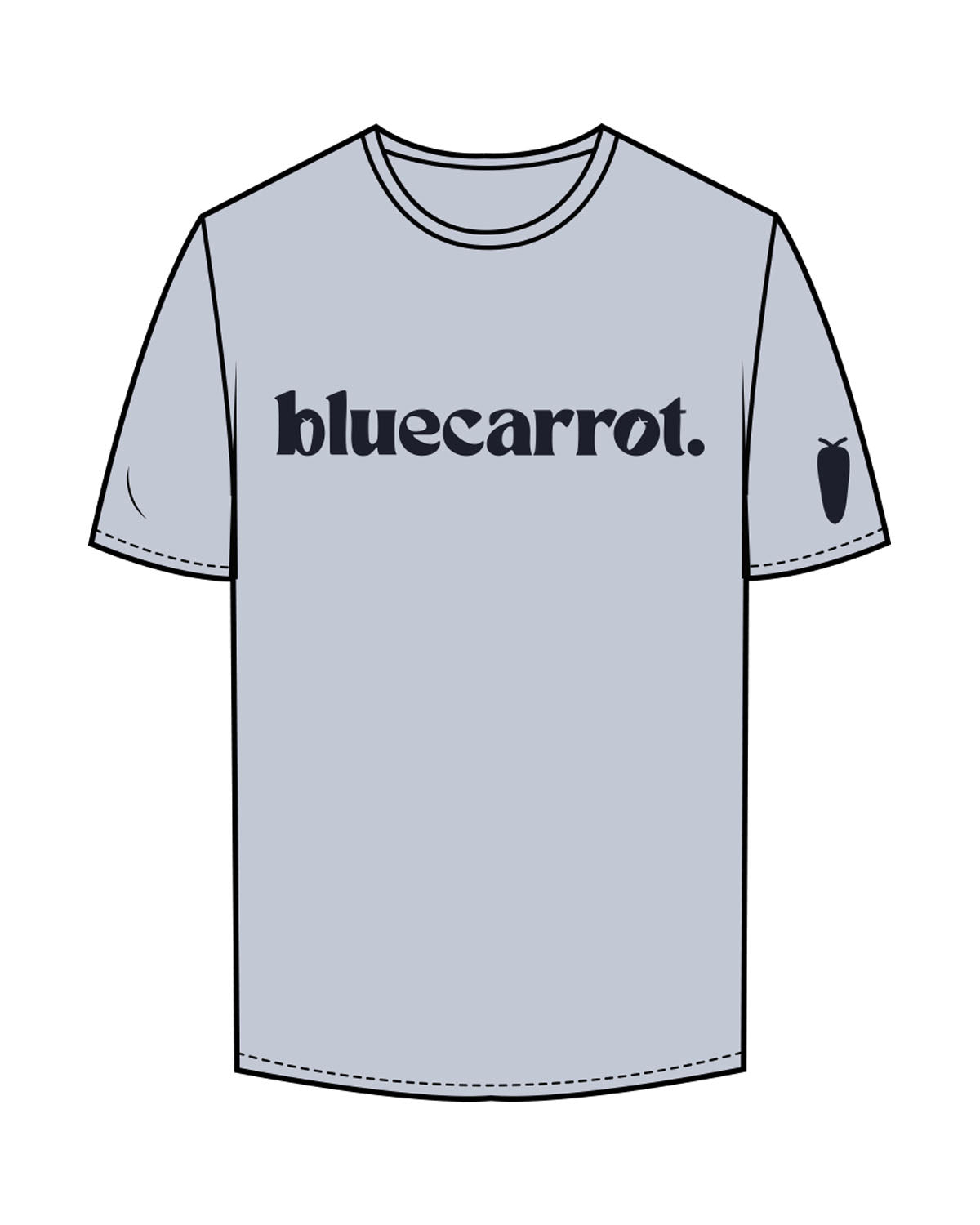 The Mens Tee - Powder - BlueCarrot - Center Chest & Right Sleeve - Back Neckline - Printed - Navy