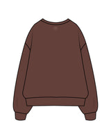 The Mens Crewneck - Chestnut - Aligned Pilates - Center Chest Stacked & Back Neckline - Printed - Off White