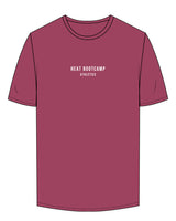 The Mens Tee - Berry - Heat Bootcamp - Center Chest Stacked - White