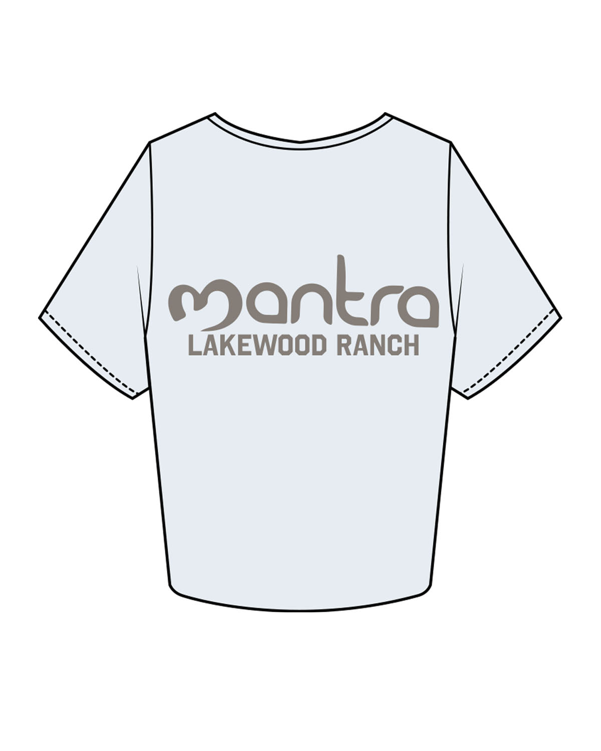 The Crop Tee - Powder - Mantra - Left Chest Stacked & Back Center Stacked - Lakewood Ranch  - Charcoal
